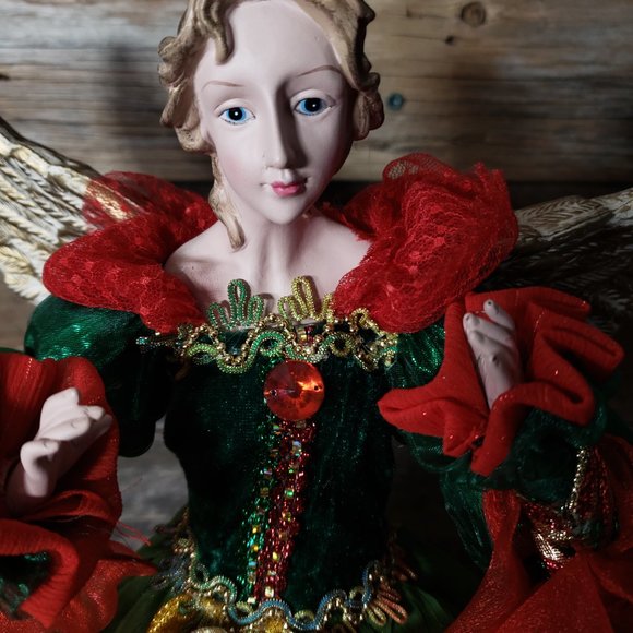 The Bombay Company Christmas Angel - Tree Topper - 16" - Porcelain - Picture 3 of 10